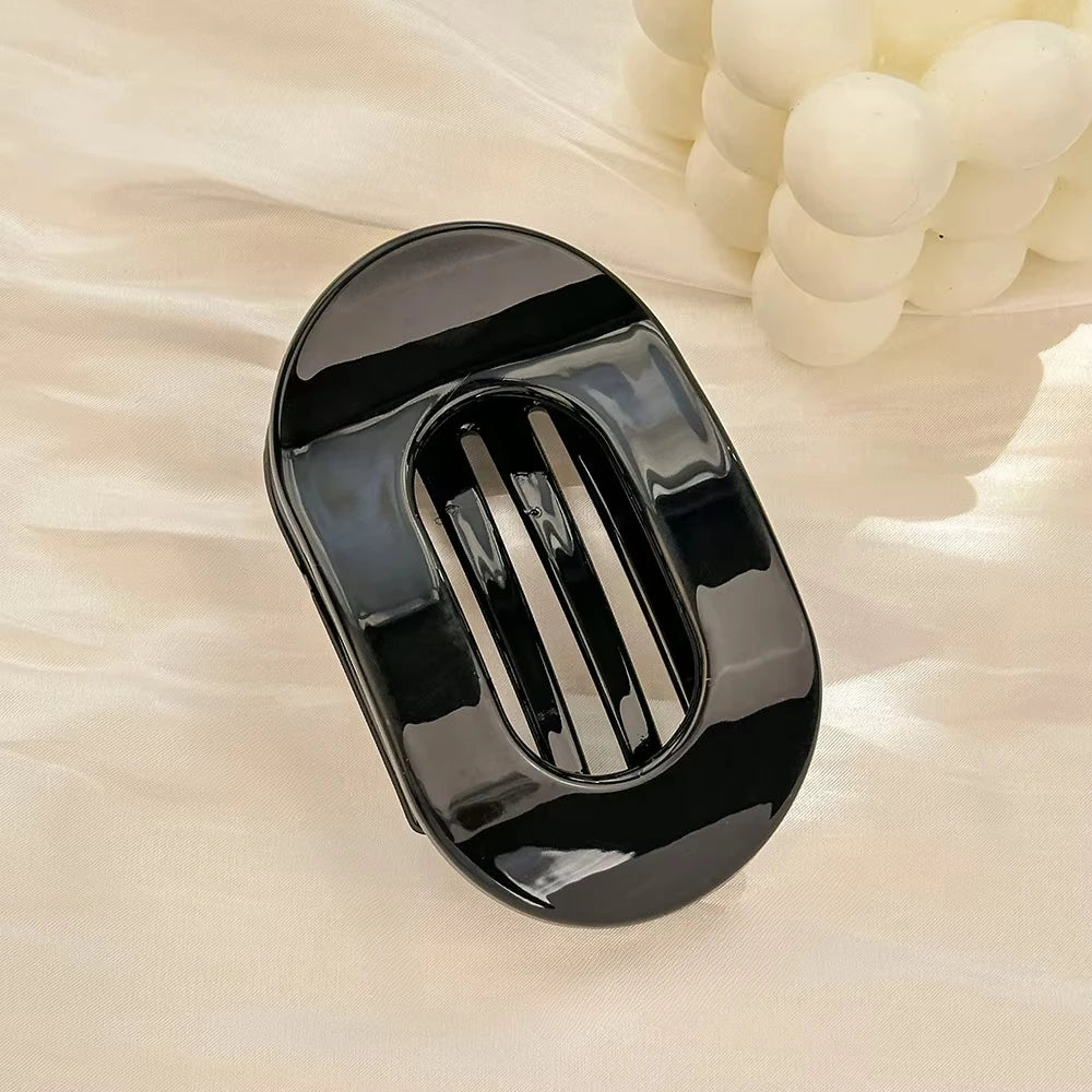 Fashion Oval Hair Claw Clip for Women New Design Leopard Matte Curved Flat Styling Barrettes Acrylic Lying Down Hair Accessories